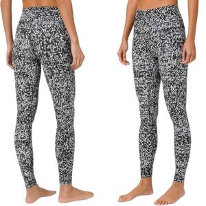 Lululemon Leggings Align Pant Black Gray Patterned Gym Workout 2 Extra Small
